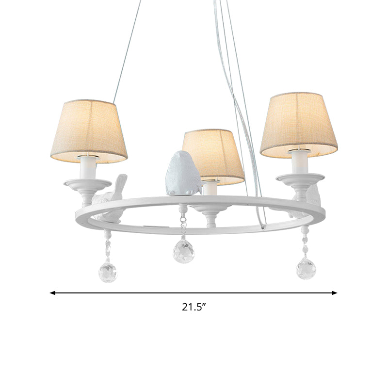 Modern Bird Pendant Chandelier in White for Villa