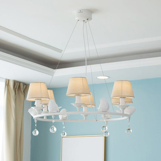 Modern Bird Pendant Chandelier in White for Villa