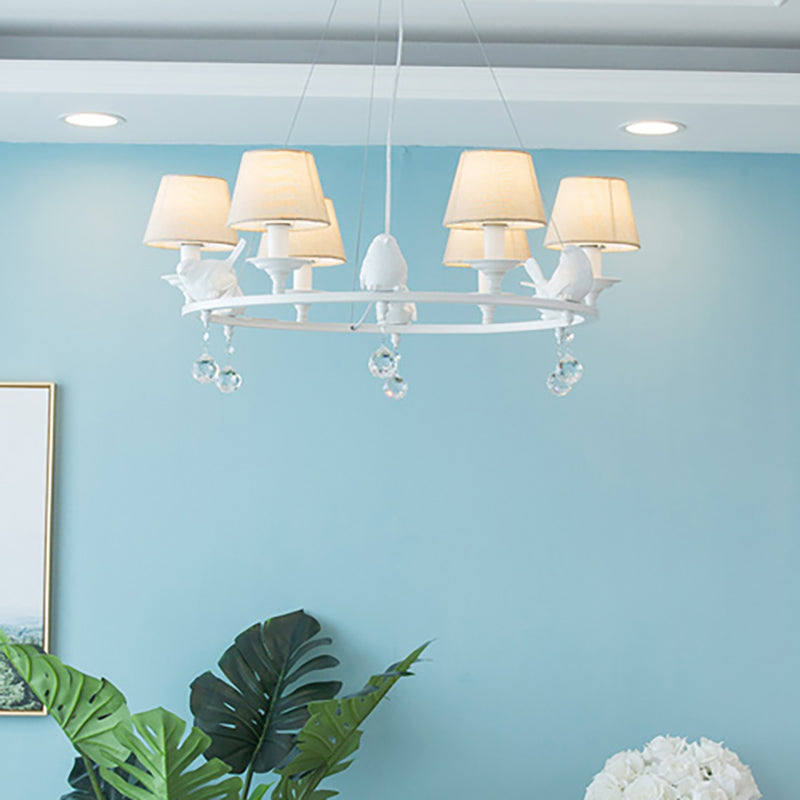 Modern Bird Pendant Chandelier in White for Villa