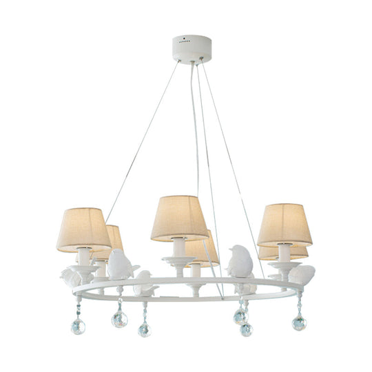 Modern Bird Pendant Chandelier in White for Villa