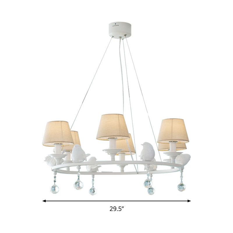 Modern Bird Pendant Chandelier in White for Villa