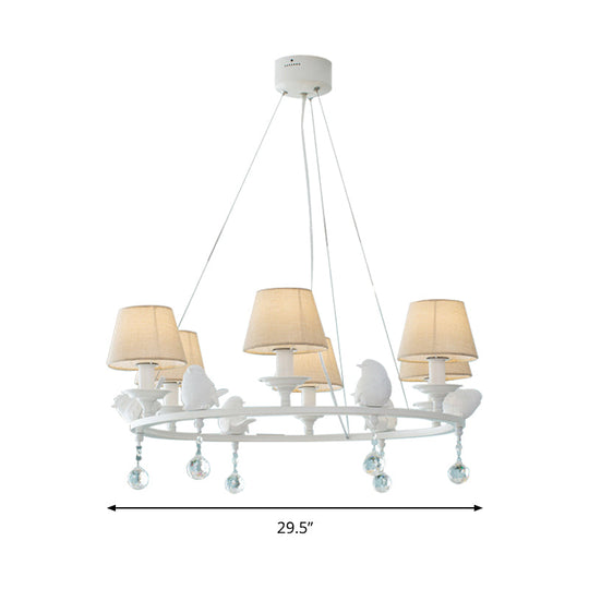 Modern Bird Pendant Chandelier in White for Villa