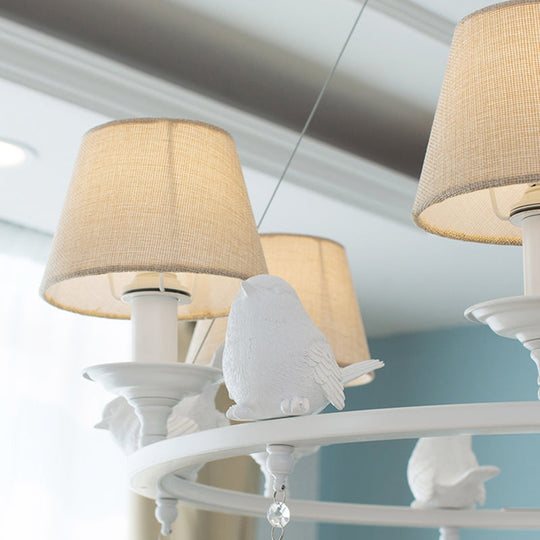 Modern Bird Pendant Chandelier in White for Villa