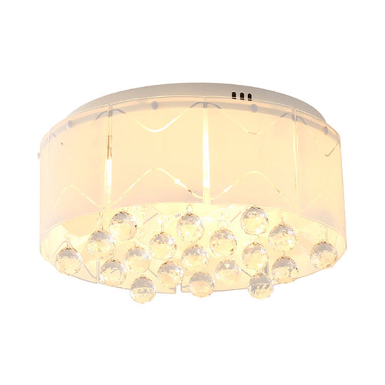 Modernist Crystal Flush Mount Lighting with Multi Lights - 18"/19.5" Wide, White LED Fixture