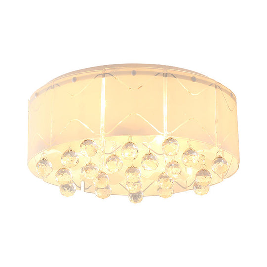 Modernist Crystal Flush Mount Lighting with Multi Lights - 18"/19.5" Wide, White LED Fixture