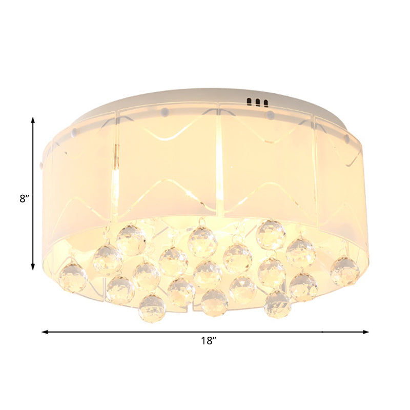 Modernist Crystal Flush Mount Lighting with Multi Lights - 18"/19.5" Wide, White LED Fixture