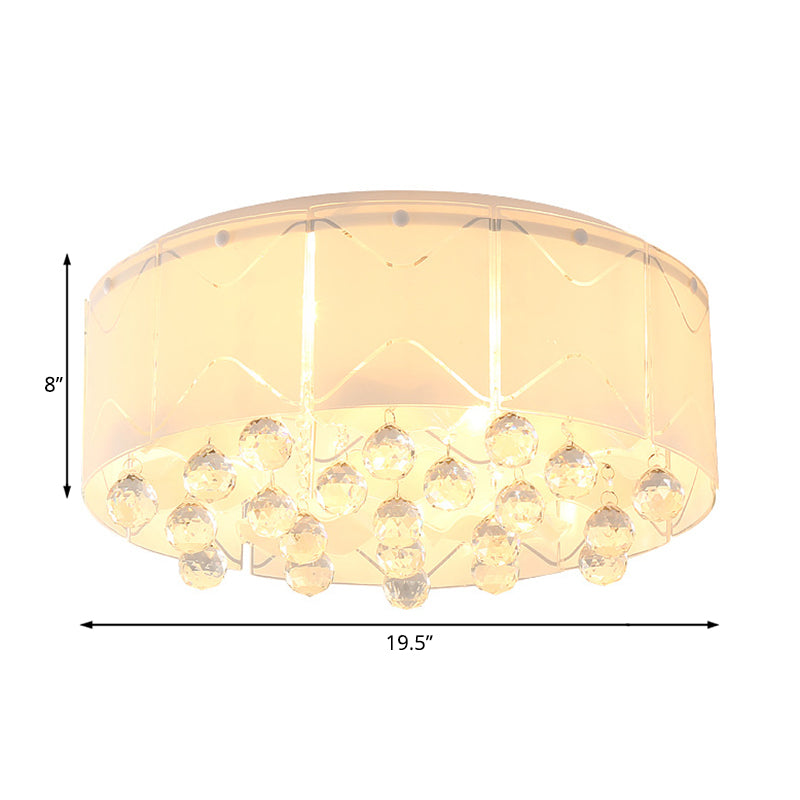 Modernist Crystal Flush Mount Lighting with Multi Lights - 18"/19.5" Wide, White LED Fixture