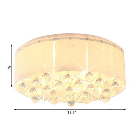 Modernist Crystal Flush Mount Lighting with Multi Lights - 18"/19.5" Wide, White LED Fixture