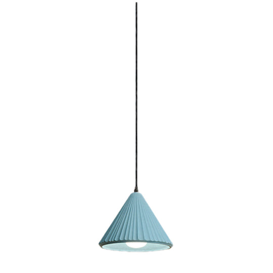 Modern Cement Cone Pendant Lamp for Office Kitchen - One Light Fluted Ceiling Pendant