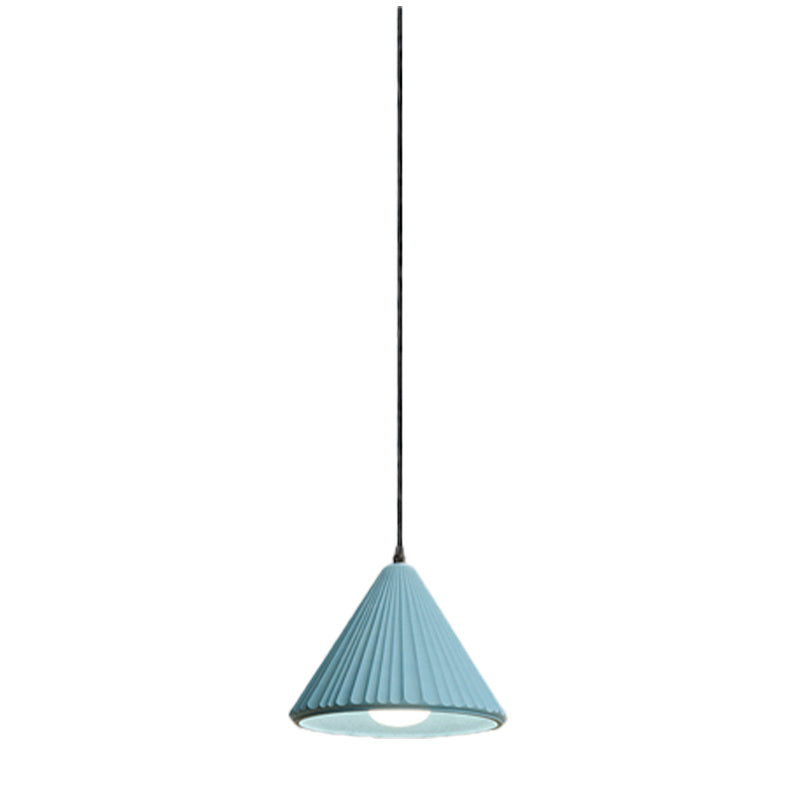 Modern Cement Cone Pendant Lamp for Office Kitchen - One Light Fluted Ceiling Pendant