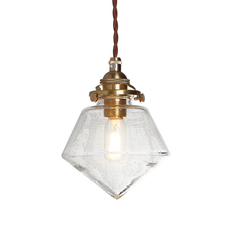 Contemporary Schoolhouse Pendant Glass Lamp with Clear Glass Shade for Kitchen Island