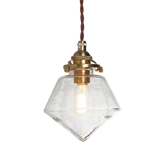 Contemporary Schoolhouse Pendant Glass Lamp with Clear Glass Shade for Kitchen Island