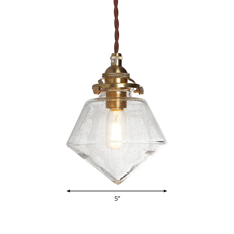 Contemporary Schoolhouse Pendant Glass Lamp with Clear Glass Shade for Kitchen Island