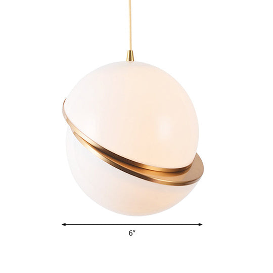 Frosted Glass Pendant Lamp in White – Contemporary 2-Hemisphere Design – Ideal for Restaurants