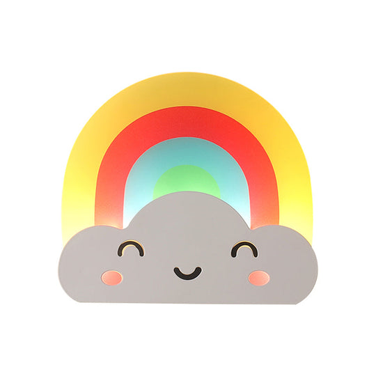 Rainbow Cloud Sconce Light: Acrylic Wall Lamp for Kids' Bedroom or Hallway