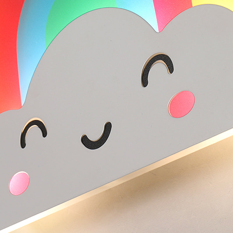 Rainbow Cloud Sconce Light: Acrylic Wall Lamp for Kids' Bedroom or Hallway