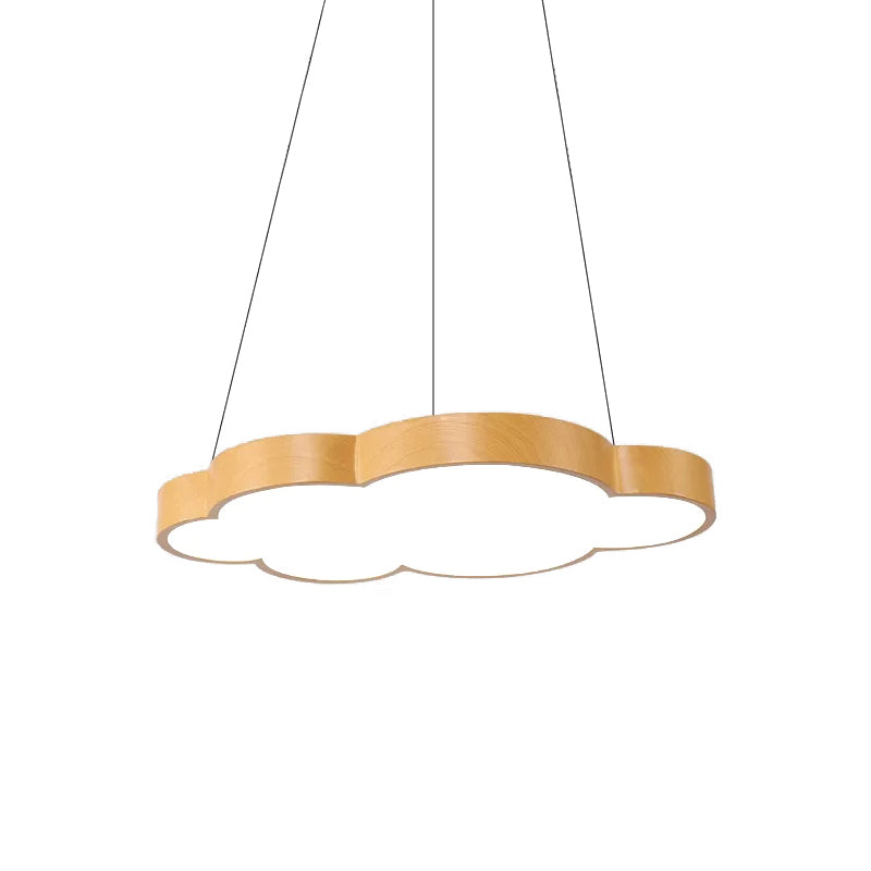 Beige Slim Acrylic Cloud Pendant Light for Kids' Game Room