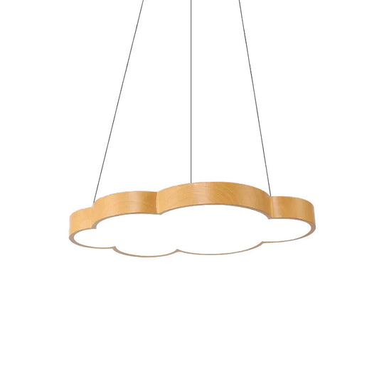 Beige Slim Acrylic Cloud Pendant Light for Kids' Game Room