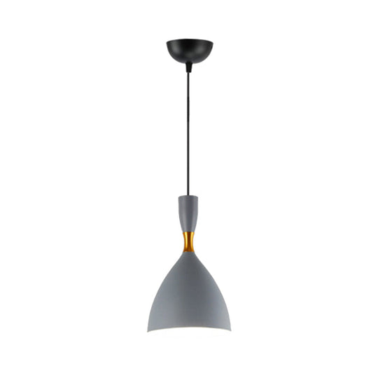 Contemporary Aluminum Funnel Suspension Pendant Lamp - Fits Study Room or Cafe - 6.5/10 Inch Wide, 1 Light