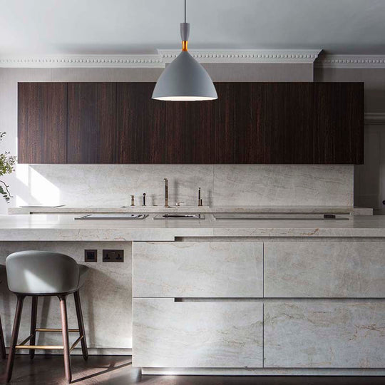 Contemporary Aluminum Funnel Suspension Pendant Lamp - Fits Study Room or Cafe - 6.5/10 Inch Wide, 1 Light