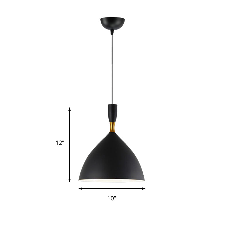 Contemporary Aluminum Funnel Suspension Pendant Lamp - Fits Study Room or Cafe - 6.5/10 Inch Wide, 1 Light