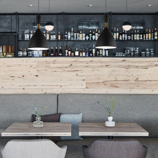 Contemporary Aluminum Funnel Suspension Pendant Lamp - Fits Study Room or Cafe - 6.5/10 Inch Wide, 1 Light