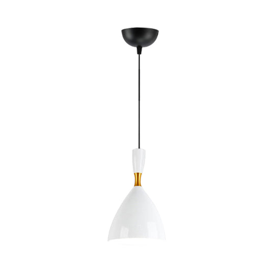 Contemporary Aluminum Funnel Suspension Pendant Lamp - Fits Study Room or Cafe - 6.5/10 Inch Wide, 1 Light