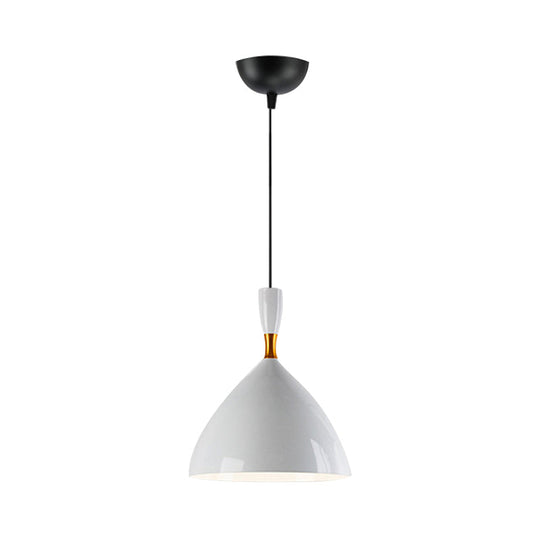 Contemporary Aluminum Funnel Suspension Pendant Lamp - Fits Study Room or Cafe - 6.5/10 Inch Wide, 1 Light