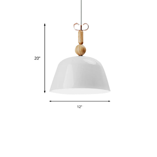Nordic Style Bell Pendant Lighting - 12"/16" Wide | Metal Single Light Monochrome Hanging Lamp for Kitchen Island