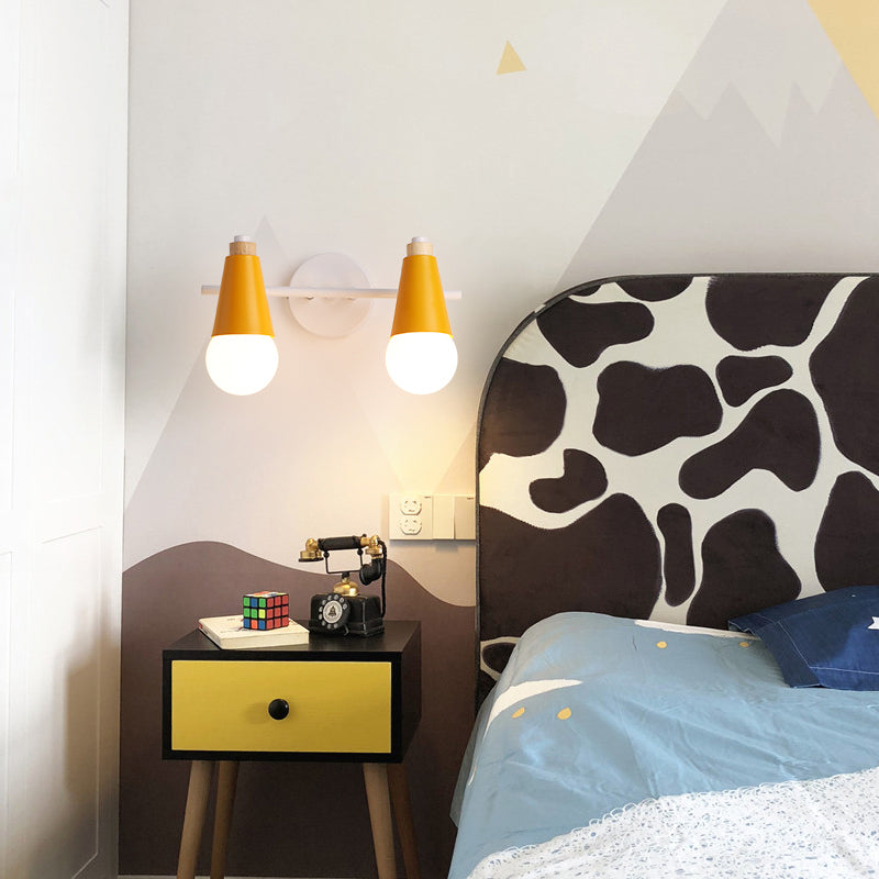 Nordic Stylish Metal Sweet Cone Sconce Light for Dining Room and Stair (2 Heads)