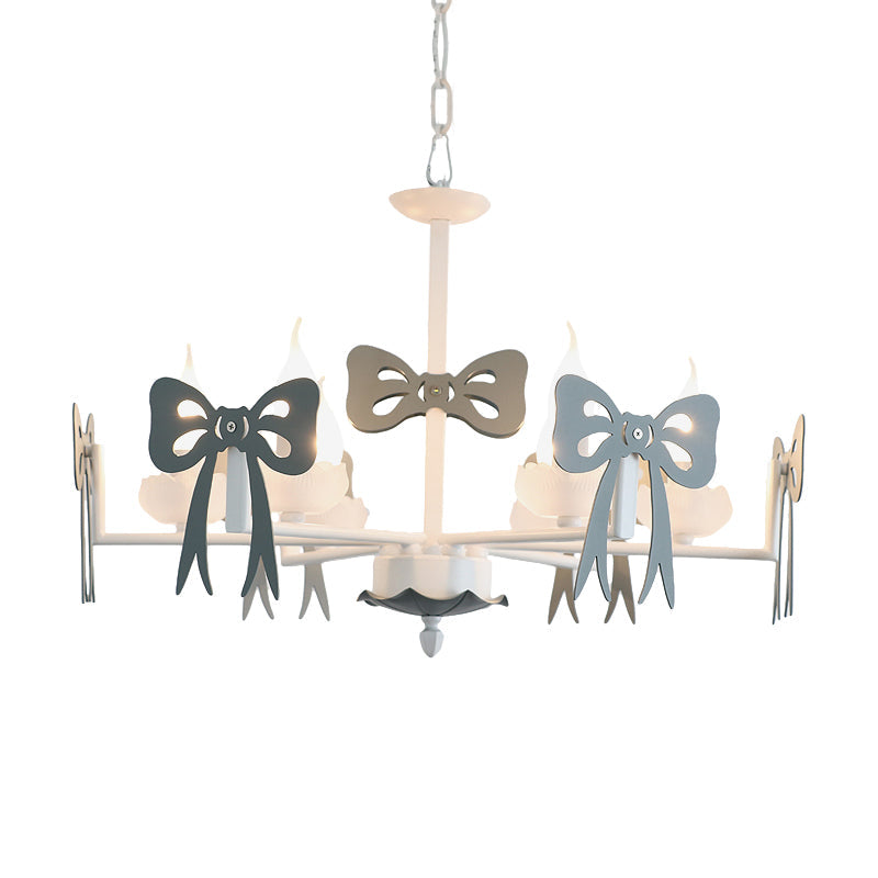 Kids' Bow Pendant Light - Contemporary Metal Chandelier for Living Room Décor
