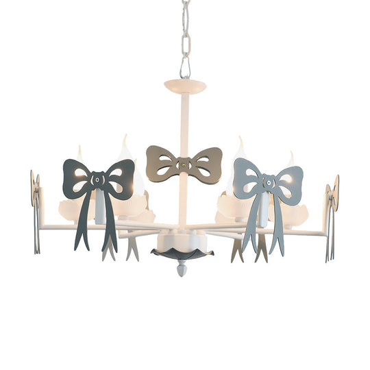 Kids' Bow Pendant Light - Contemporary Metal Chandelier for Living Room Décor