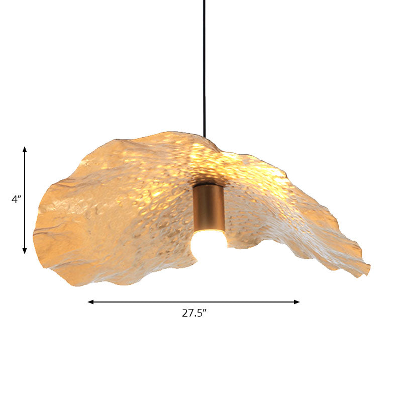 Modern Gold Metal Lotus Leaf Pendant Light for Kitchen and Study Room