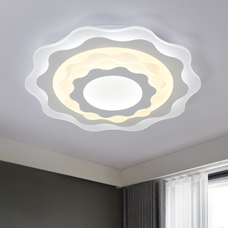 19"/23.5" Acrylic Gear LED Flush Mount Ceiling Light - Simplicity White Fixture