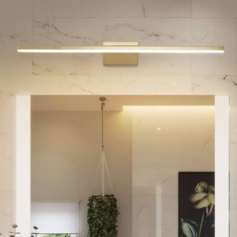 Streamlined Metallic LED Wall Lamp - 16"/21.5" W - Gold Vanity Sconce Light for Bathroom