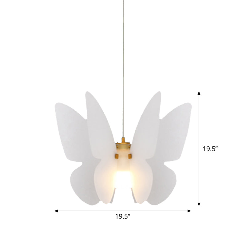 Modern White Acrylic Butterfly Ceiling Pendant Light for Dining Room