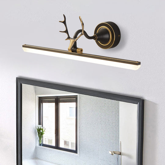 Modern Black/Gold LED Vanity Lamp with Antler Arm and Acrylic Shade for Stylish Wall Lighting