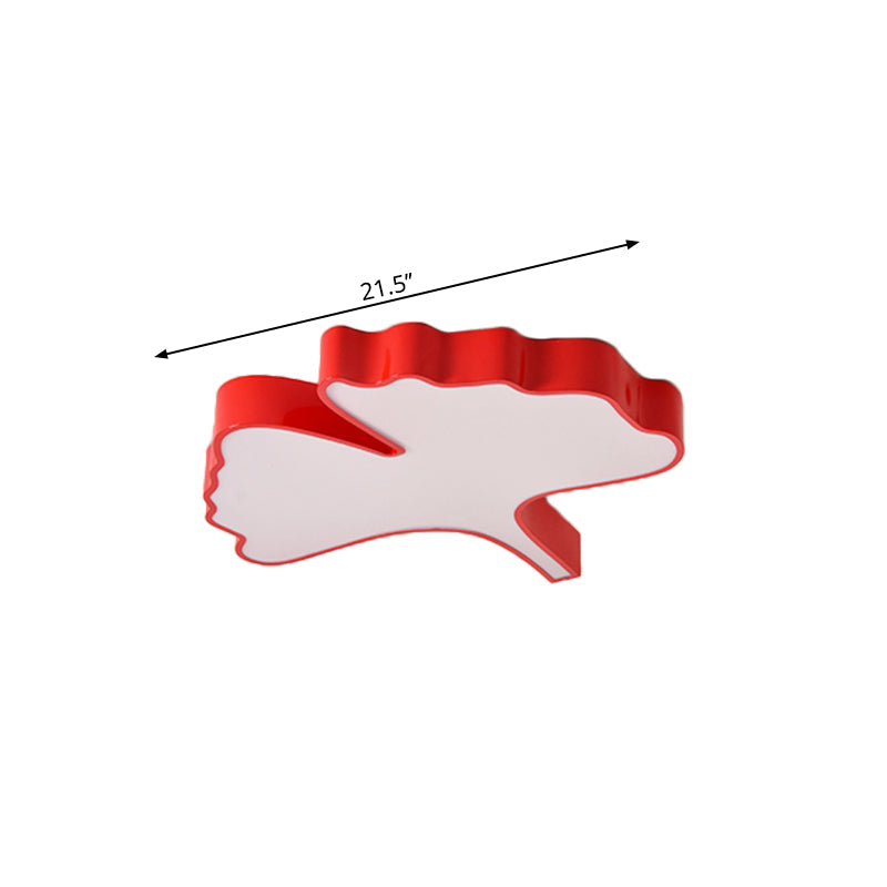 Kids' LED Red Cartoon Ginkgo Leaf Flushmount Ceiling Light with Acrylic Lampshade
