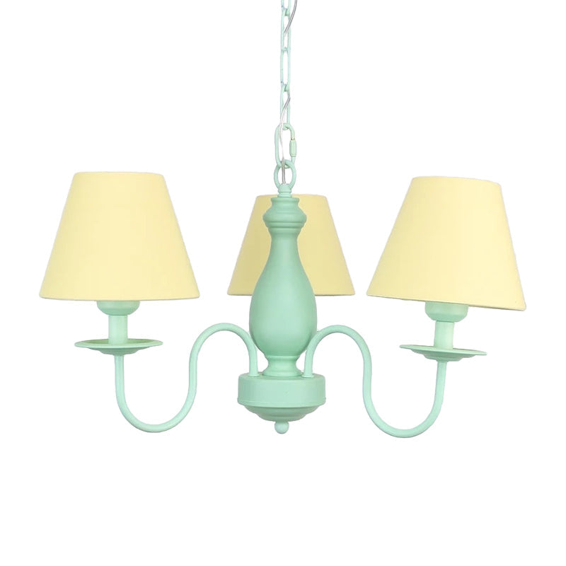 Nordic Stylish Metal Hanging Chandelier with Three Tapered Heads - Ideal for Cafes