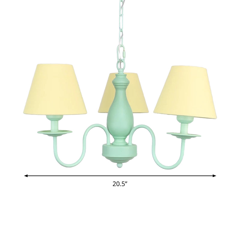 Nordic Stylish Metal Hanging Chandelier with Three Tapered Heads - Ideal for Cafes