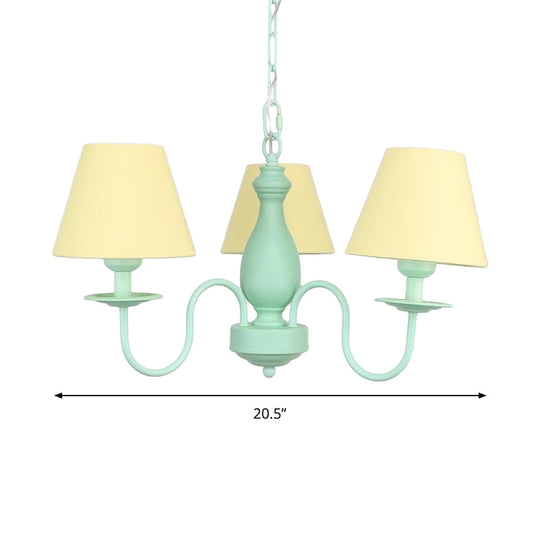 Nordic Stylish Metal Hanging Chandelier with Three Tapered Heads - Ideal for Cafes