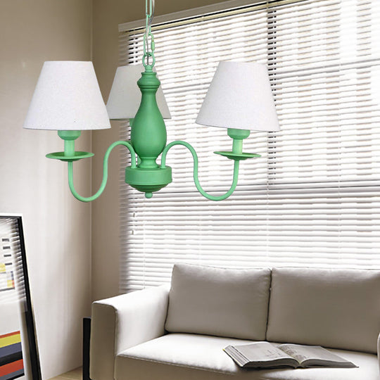 Nordic Stylish Metal Hanging Chandelier with Three Tapered Heads - Ideal for Cafes