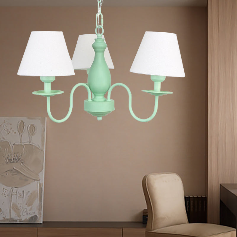 Nordic Stylish Metal Hanging Chandelier with Three Tapered Heads - Ideal for Cafes