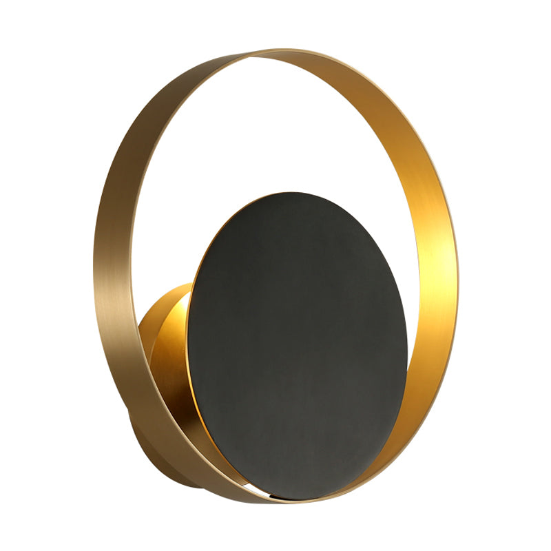 Modern LED Brass Wall Sconce Light for Bedroom - Loop Metallic Wall Lighting Idea