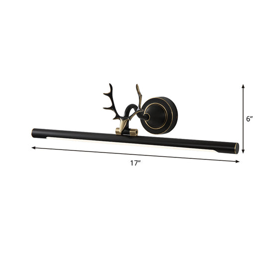 Modern Black Antler Arm Wall Mount LED Vanity Bar Light - Metallic Finish