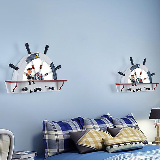 Sleek White Wood Wall Sconce with Acrylic Shade - Kids LED Light Fixture (Warm/White)