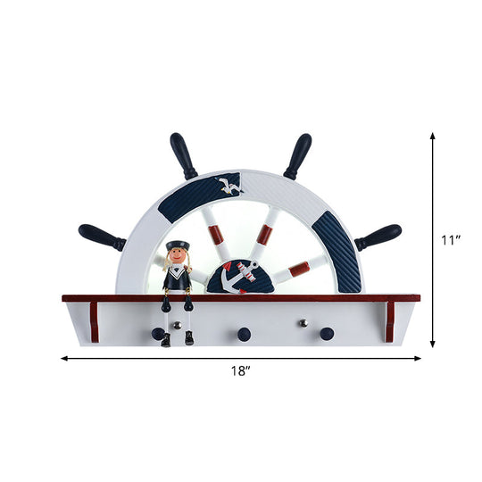 Sleek White Wood Wall Sconce with Acrylic Shade - Kids LED Light Fixture (Warm/White)