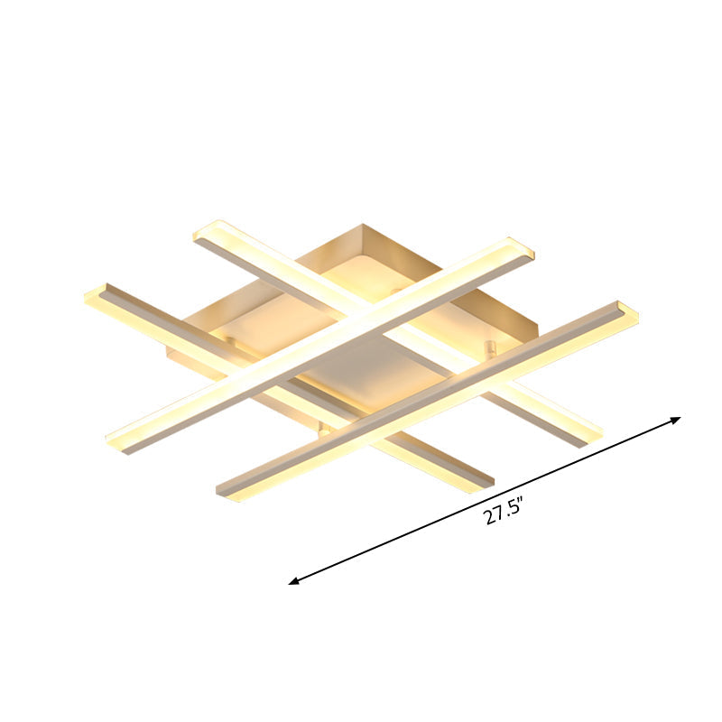 White Acrylic LED Living Room Ceiling Mount Light with Minimalistic Design