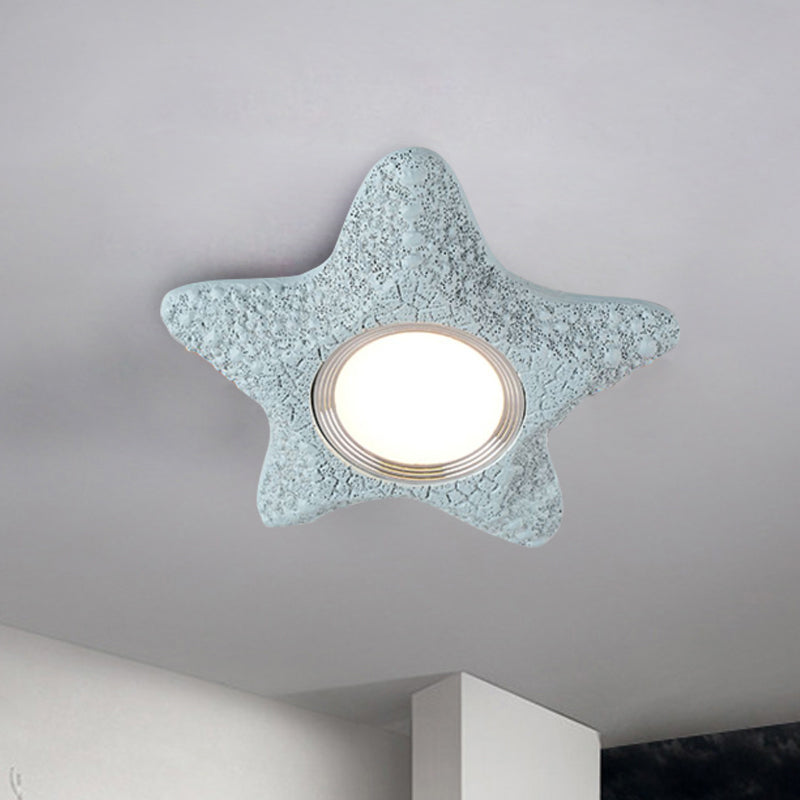Navigate the Seas with the Rudder Flush Mount Lighting Fixture for Kids Room in Blue