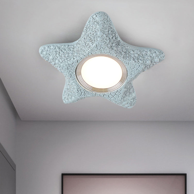 Navigate the Seas with the Rudder Flush Mount Lighting Fixture for Kids Room in Blue